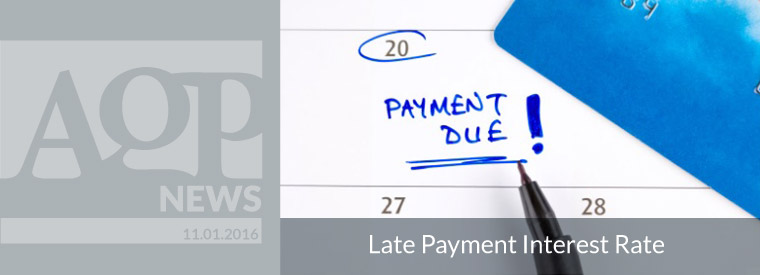 What is the interest rate for late payments in Cyprus for 2016 (first semester)?