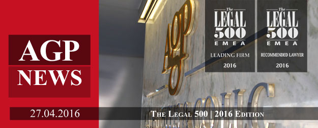 AGP awarded for the 5th consecutive year by The Legal 500