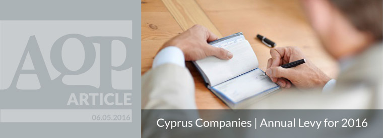 Cyprus Companies | Annual Levy for 2016