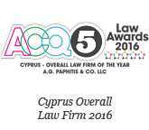 ACQ Award – Cyprus Overall Law Firm of the Year 2016