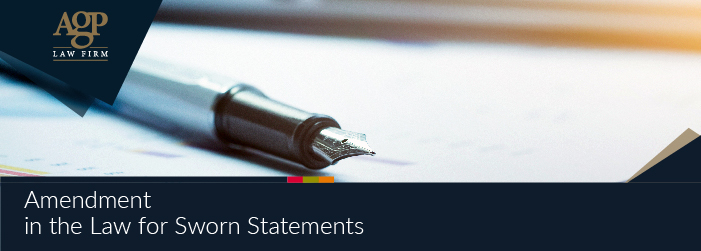 Amendment in the Law for Sworn Statements