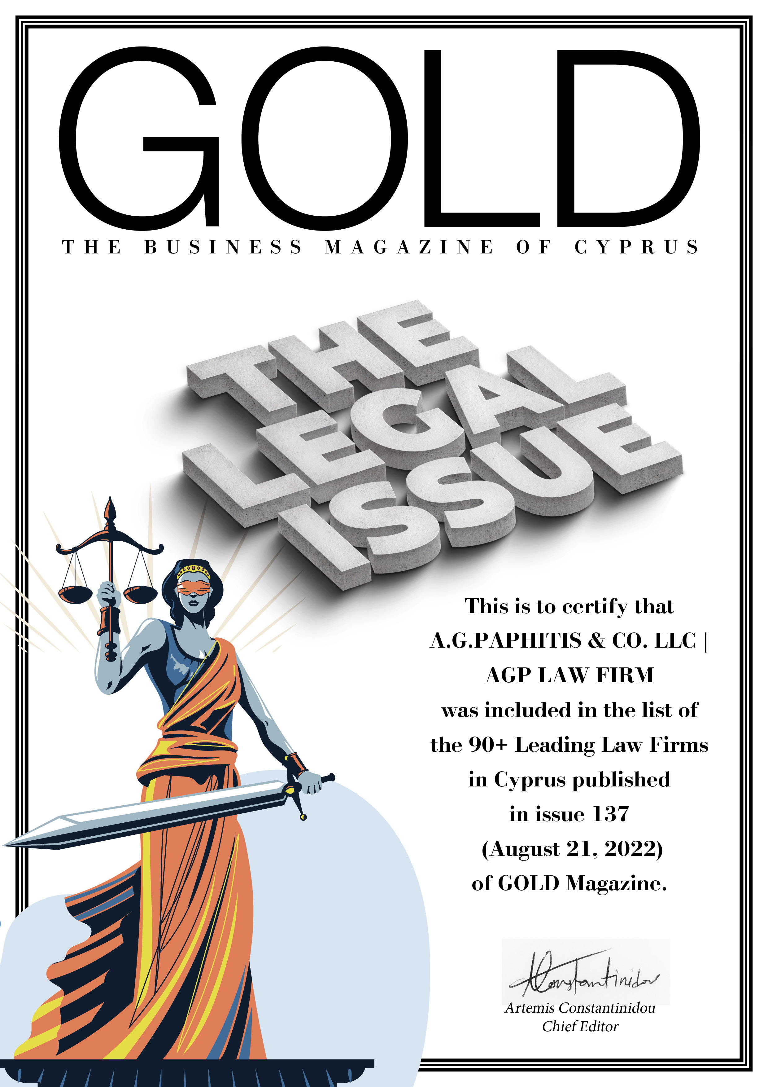 Gold Magazine 2022 Top 90+ Law Firms in Cyprus